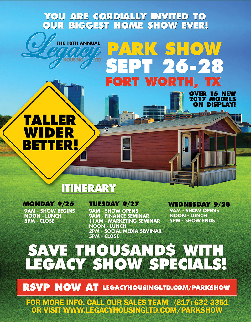 Legacy Housing Park Show - Best Specials of the Year! - mobile home ...